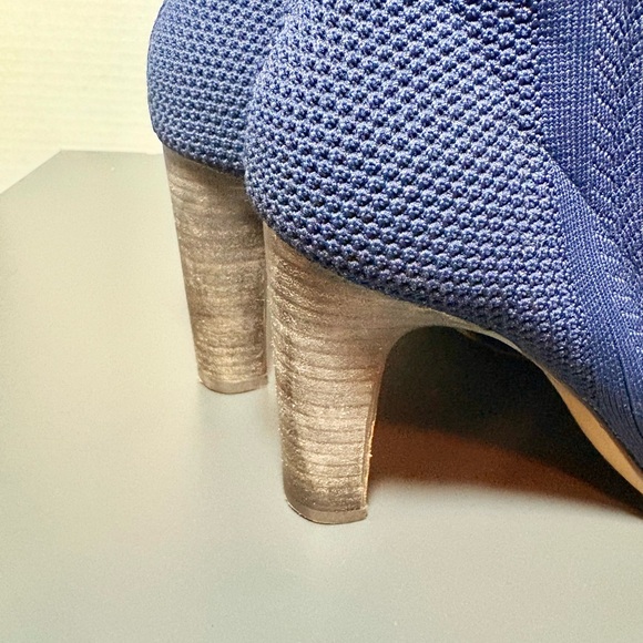 CHARLES by CHARLES DAVIS Navy Stretch Knit Heeled Boots - Picture 6 of 7